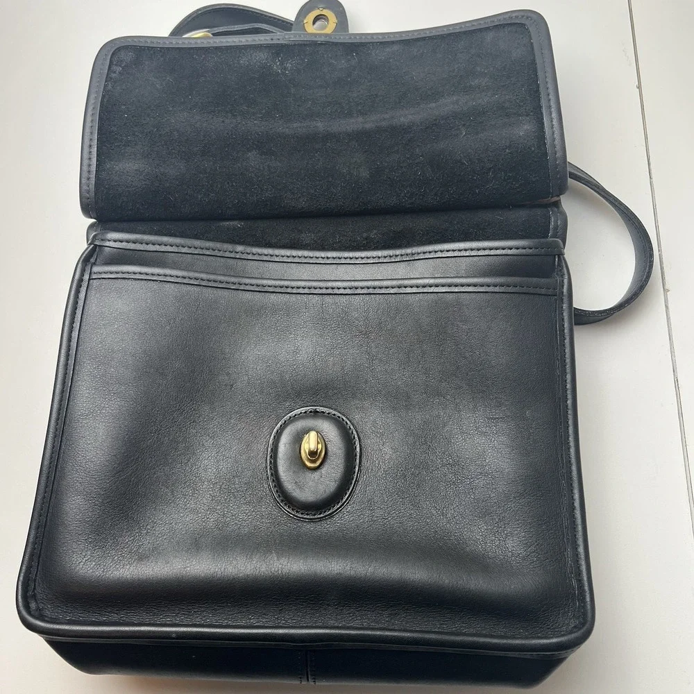 Vintage Black Coach Willis Bag 9927 Crossbody & Top Handle Purse Loose Stitching